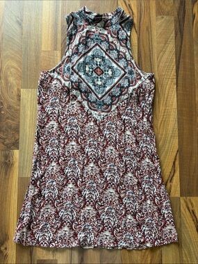 American Eagle Outfitters Woman’s Red and Cream Paisley Mini Dress Size S
